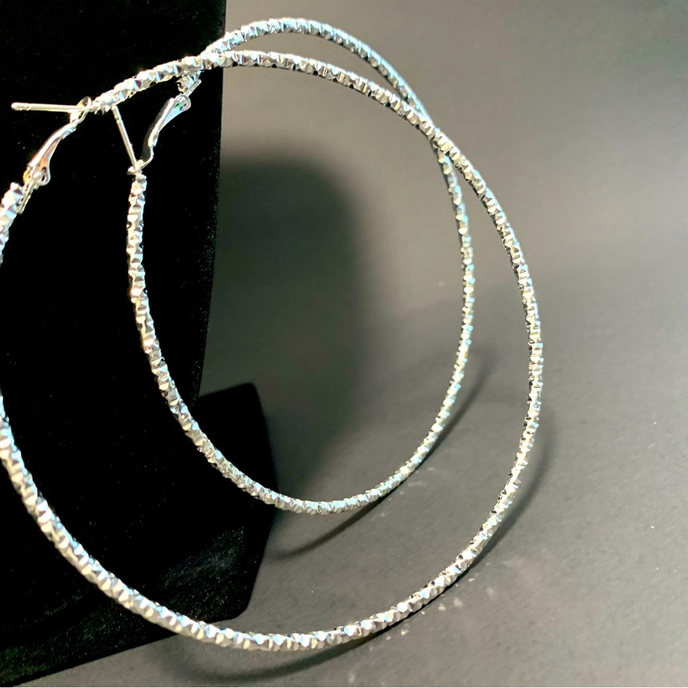 Silver Tone Hoops